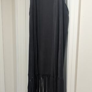 Faux Suede Fringe Vest